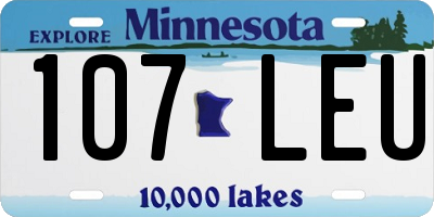 MN license plate 107LEU