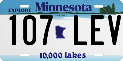 MN license plate 107LEV
