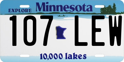 MN license plate 107LEW