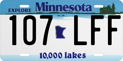 MN license plate 107LFF
