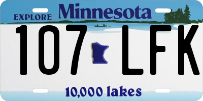 MN license plate 107LFK