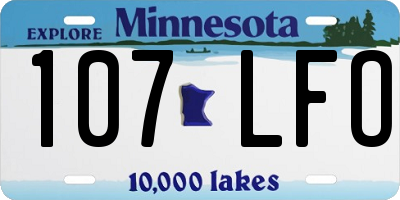 MN license plate 107LFO