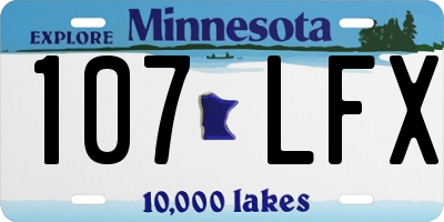 MN license plate 107LFX