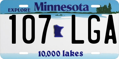 MN license plate 107LGA