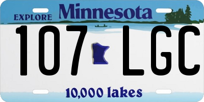 MN license plate 107LGC