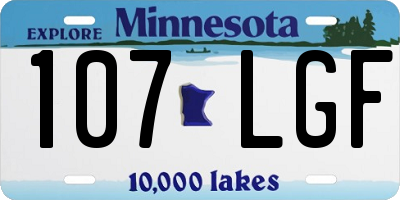 MN license plate 107LGF
