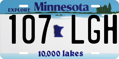 MN license plate 107LGH