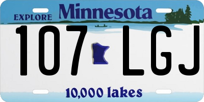 MN license plate 107LGJ