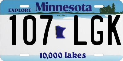 MN license plate 107LGK