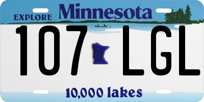 MN license plate 107LGL