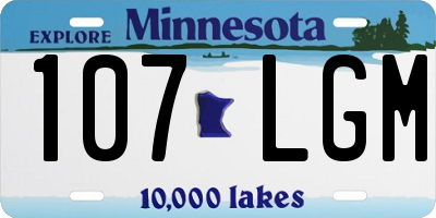 MN license plate 107LGM