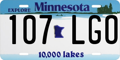 MN license plate 107LGO