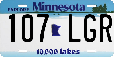 MN license plate 107LGR