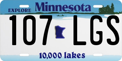MN license plate 107LGS