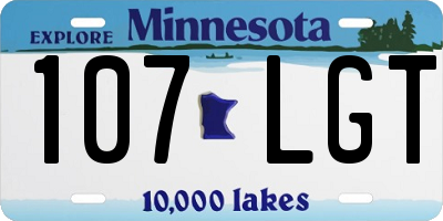 MN license plate 107LGT