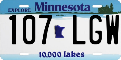 MN license plate 107LGW