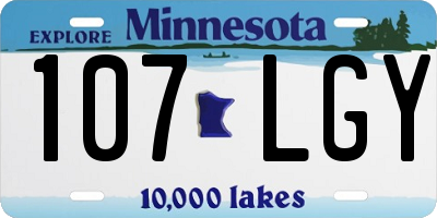 MN license plate 107LGY