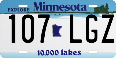 MN license plate 107LGZ