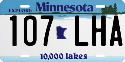 MN license plate 107LHA