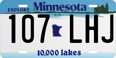 MN license plate 107LHJ