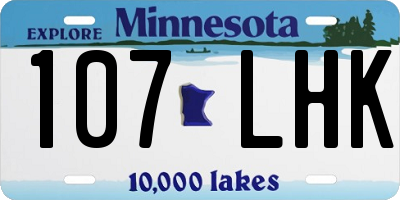 MN license plate 107LHK