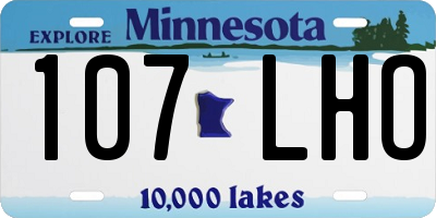 MN license plate 107LHO