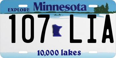MN license plate 107LIA