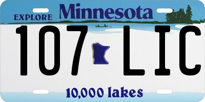 MN license plate 107LIC