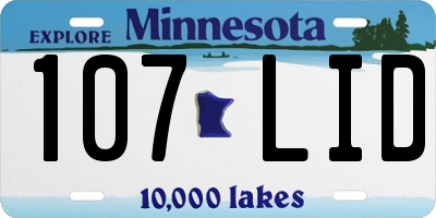 MN license plate 107LID
