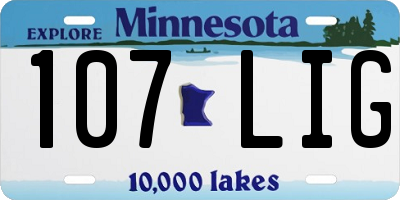 MN license plate 107LIG