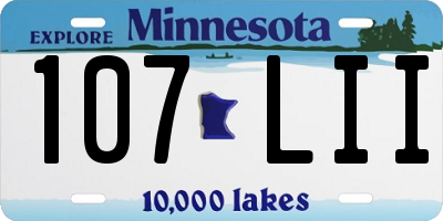 MN license plate 107LII