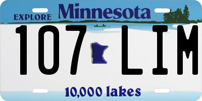 MN license plate 107LIM