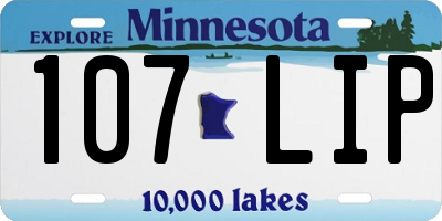 MN license plate 107LIP