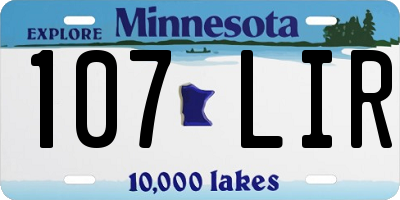 MN license plate 107LIR