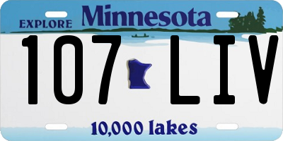 MN license plate 107LIV