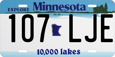 MN license plate 107LJE
