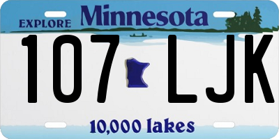 MN license plate 107LJK