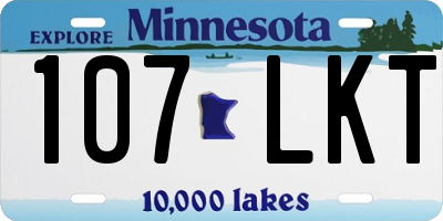 MN license plate 107LKT