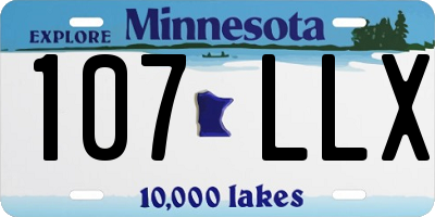 MN license plate 107LLX