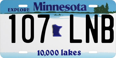 MN license plate 107LNB