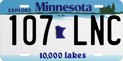 MN license plate 107LNC