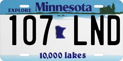 MN license plate 107LND