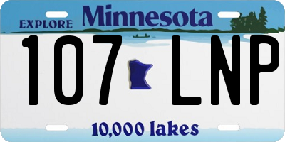 MN license plate 107LNP