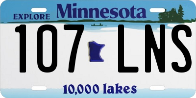MN license plate 107LNS