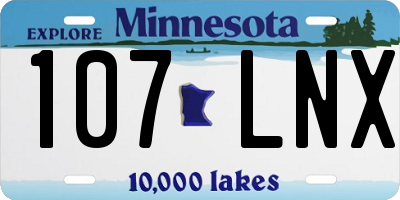 MN license plate 107LNX