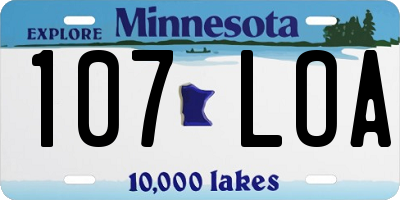 MN license plate 107LOA