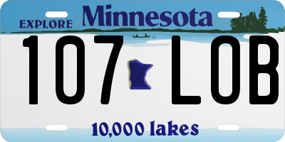 MN license plate 107LOB