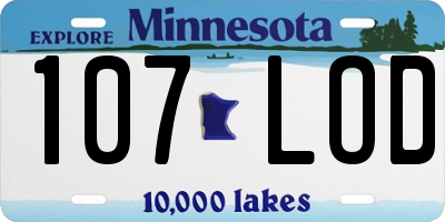 MN license plate 107LOD