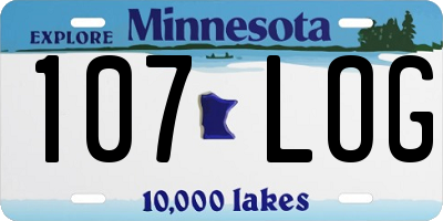 MN license plate 107LOG
