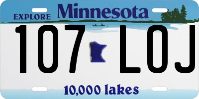 MN license plate 107LOJ